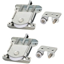 Set Of 2 Sliding Pieces For Wardrobe Door - Wheels - Wheels - Wheels - Rollers - Guides With Shock Absorber Pad - Load Capacity 20 Kg - Ssxjv