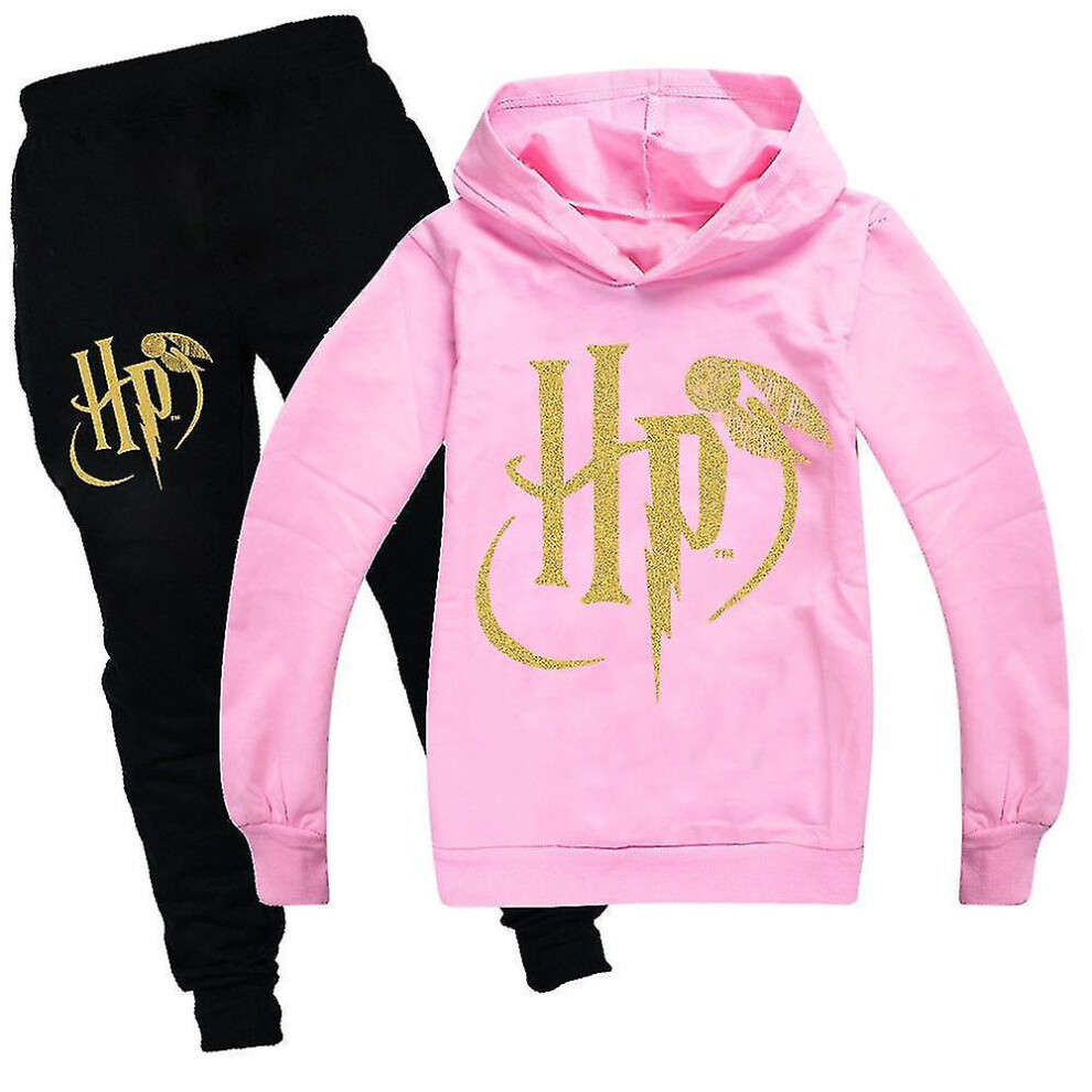 (Pink, 7-8Years) Kids Boys Girls Harry Potter Tracksuit Pullover Hoodies And Sweatpants 2 Piece Outfit Set Jogging Sweatshirt Set Age 7-14 Years