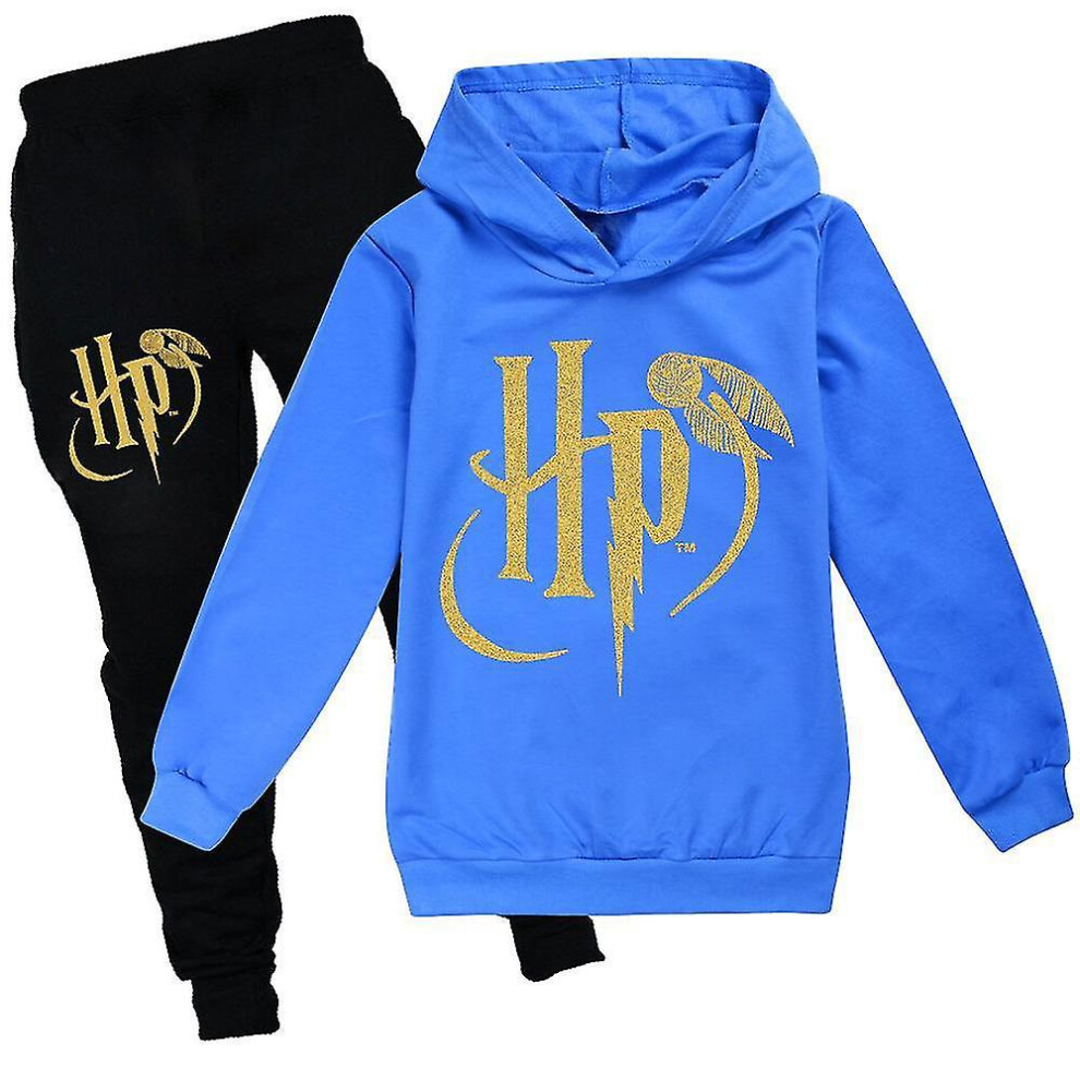 (Dark Blue, 7-8Years) Kids Boys Girls Harry Potter Tracksuit Pullover Hoodies And Sweatpants 2 Piece Outfit Set Jogging Sweatshirt Set Age 7-14 Years