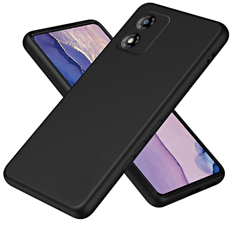 (Black) For Motorola Moto E13 4G Shockproof Fiber Lining Tpu Phone Case 2.2Mm Protective Cover Black 3010291449225