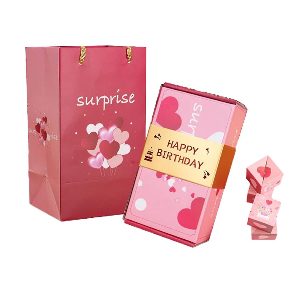 (Pink) 100% New Upgraded Surprise Gift Box Creating The Most Surprising Gift, Bounce Surprise Gift Box, Pop Up Boxes Bulk,folding Bounce Card Gift Box