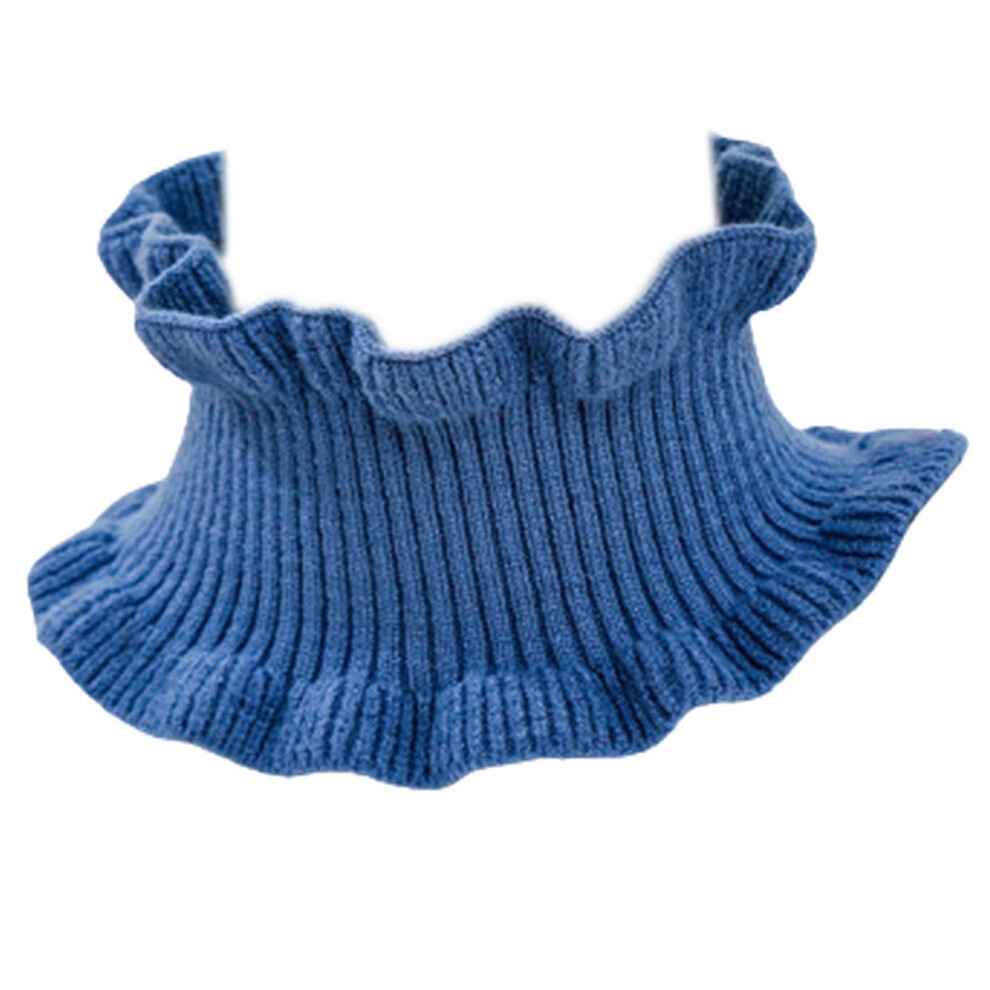 (Blue) Best Winter Women Knit Fake Collar Elastic Windproof Warm Scarf Fashion Neck Warmer