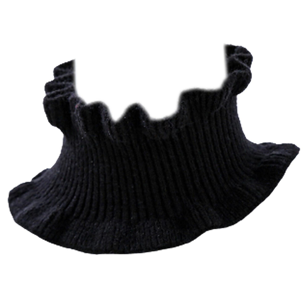 (Black) Best Winter Women Knit Fake Collar Elastic Windproof Warm Scarf Fashion Neck Warmer