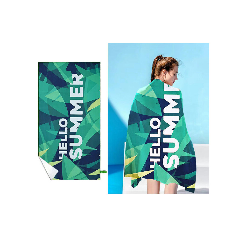 (Hello summer, 70cm Ã 150cm) Beach Towel Adult Fitness Special Exercise, Portable Fast Dry Water Swimming Bath Towel-image-OPC-PDX8RN7-NEW