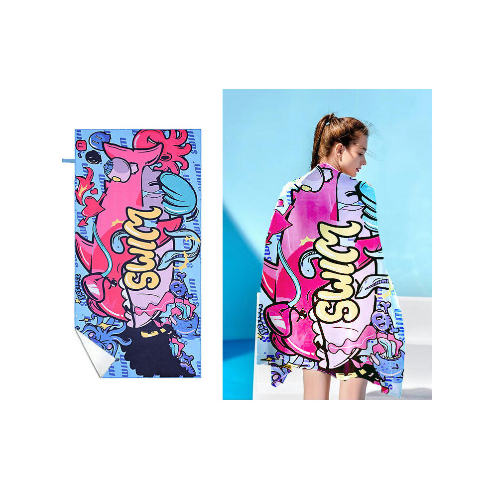 (The underwater world, 70cm Ã 150cm) Beach Towel Adult Fitness Special Exercise, Portable Fast Dry Water Swimming Bath Towel-image-OPC-PDX8RND-NEW