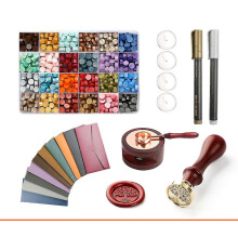 636pcs Wax Seal Stamp Kit, Wax Seal Kit With Wax Seal Beads, Tea Candles, Wax Melting Spoon And Wax Seal Warmer (24 Colors)