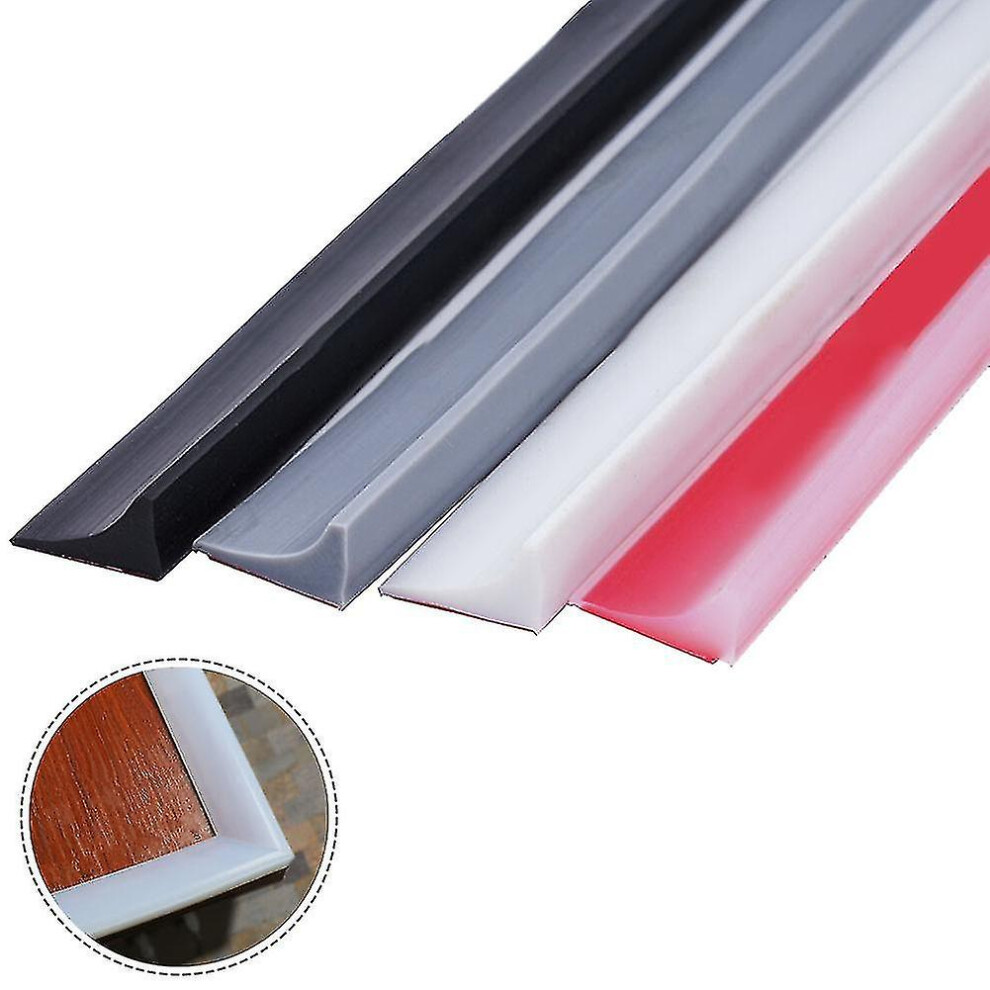 (gray 1cm) Silicone Bathroom Water Stopper Water Retaining Strip Washing Machine Basin Stove Dry And Wet Separation Shower Dam Barrier