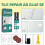 (White) Ceramic Tile Glue Adhesive Scratch Cracks Repair Paste Kit With Scraper And Stirring Tools 6
