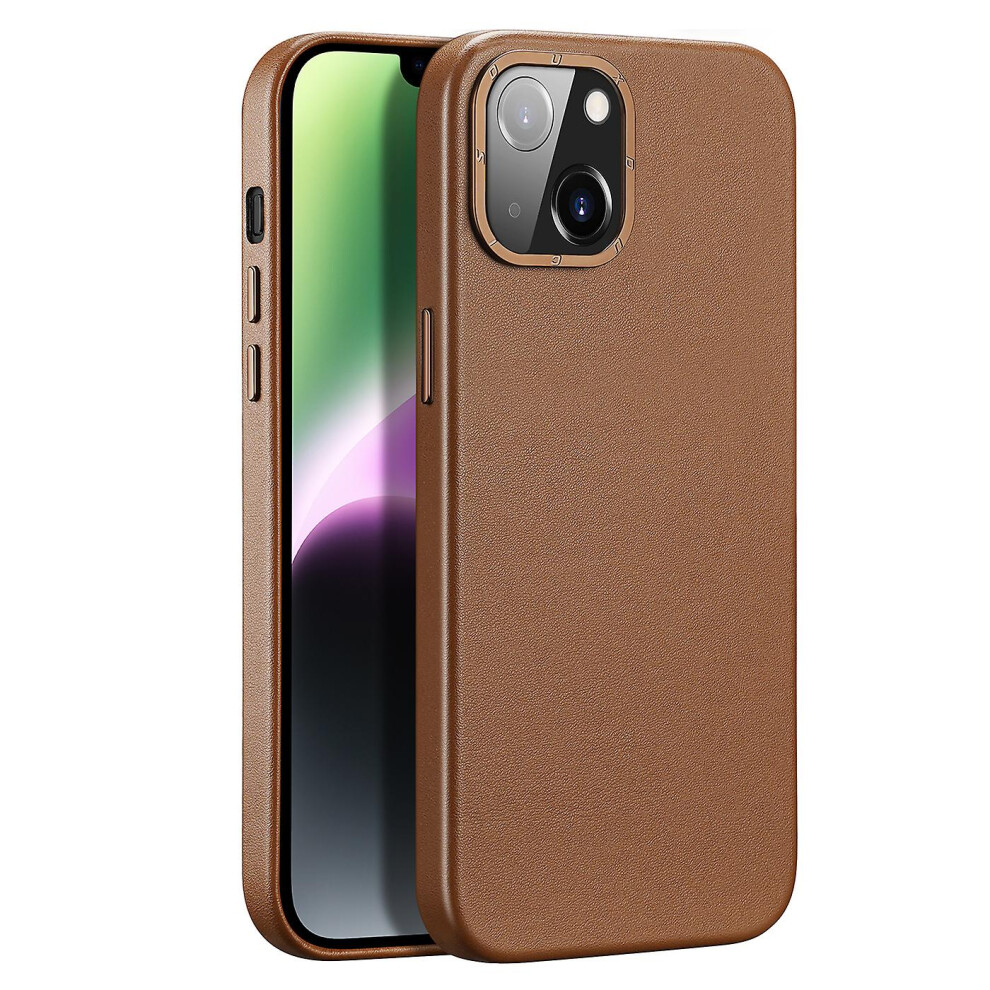 (Brown, iPhone 14 - iPhone 13) Pu Leather Back Cover With Magsafe For Iphone 14 / Iphone 13, Iphone 14 Plus, Iphone 14 Pro, Iphone 14 Pro Max, Black, Brown, Pink
