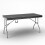 (6 Folding Chairs) 5ft Black Rattan Wood Folding Table and Chairs Set 8