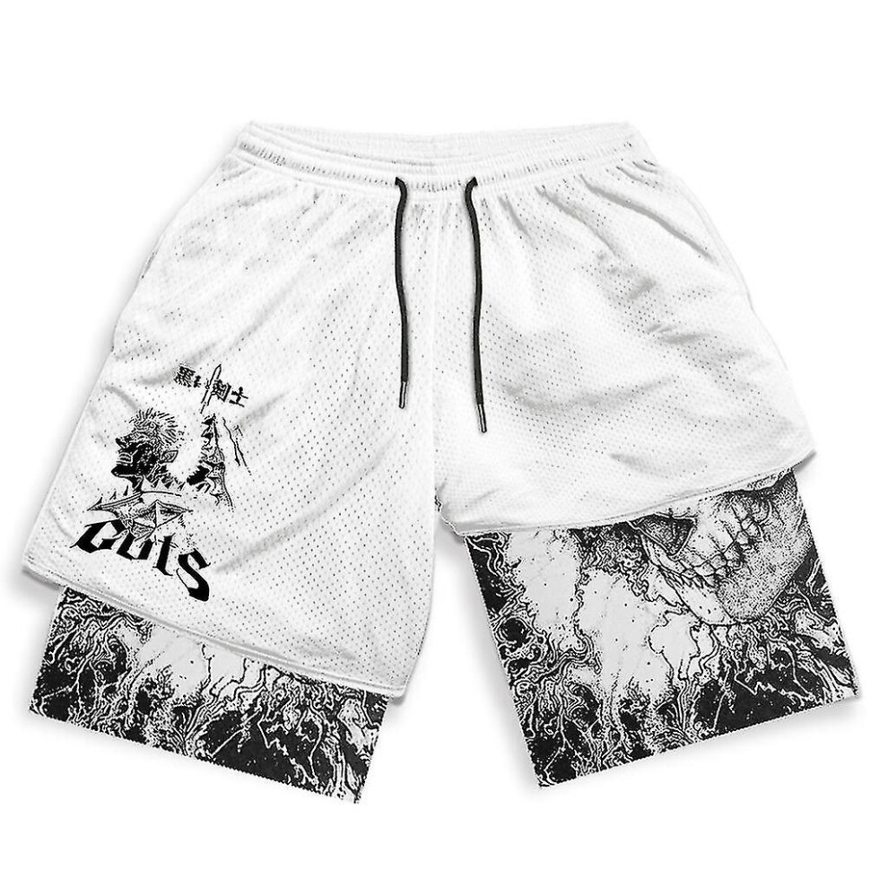 (16, L) Anime Gym Shorts Men Women Berserk Manga 3d Print 2 In 1 Performance Shorts Workout Summer Quick Dry Compressionshort Pants