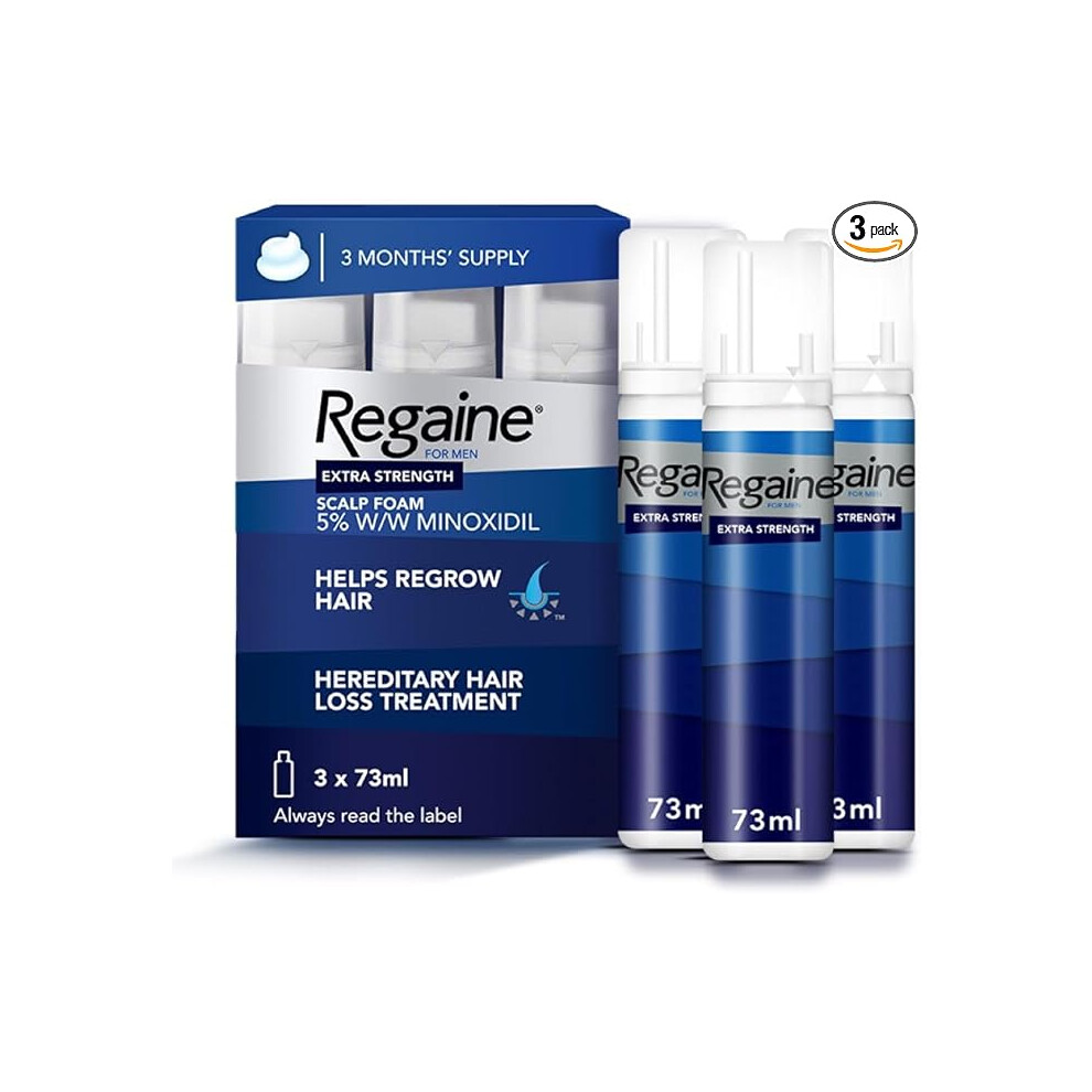 Regaine For Men Hair Regrowth Foam 3 x 73ml (Packing May Vary)