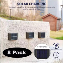 (White, 8 Pack) Super Bright Solar Powered LED Garden Outdoor Lamp Lights Fence Wall Door Shed