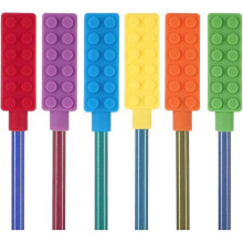 Chewable Pencil Chew Topper Sensory Fidget Toppers For Kids, Oral Motor Special Needs,pack Of 6