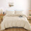 (Beige, King) Brushed Microfiber Bedding Duvet Cover Single Double King 1