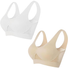 (XXXXL) 2PCS Mesh Breathable Sports Bra, Breathable Cool Liftup Air Bra