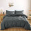 (Charcoal, Super King) Brushed Microfiber Bedding Duvet Cover Single Double King 1