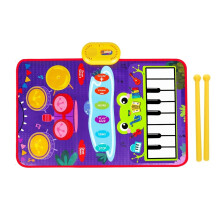 (A 80x50cm) 80x50cm Music Play Mat for Kids Toddlers Floor Piano Keyboard Drum Toys Dance