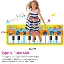 (Type D-Piano Mat) Dance Mat for Kids Fitness Music Dancing Games Glow Carpet with Activity Gym Education Toys
