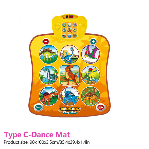 (Type C-Dance Mat) Dance Mat for Kids Fitness Music Dancing Games Glow Carpet with Activity Gym Education Toys