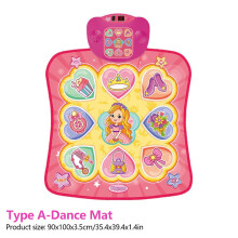 (Type A-Dance Mat) Dance Mat for Kids Fitness Music Dancing Games Glow Carpet with Activity Gym Education Toys