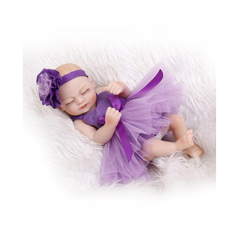 Photos - Doll  Simulated Baby , Soft Rubber, Full Glue, Can Be Soaked In Water, Mini , Rebirth (Purple, 25 cm)