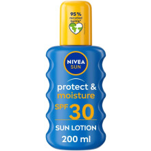 NIVEA Sun Protect & Moisture Sun Spray SPF 30 (200 ml) Moisturising Suncream Spray SPF 30 Advanced Sunscreen Providing Immediate Effective UVA + UVB