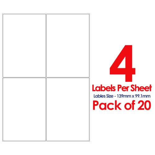 (500, 4 Per Sheet Printer Label) 500 Direct Printer Labels, Direct Thermal Printer, Direct Thermal Printer 2