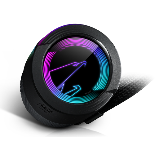 Gigabyte Gigabyte AORUS WATERFORCE 240 AIO Liquid Cooler ARGB lighting display 1