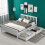 (Double, White) Solid Wood Bed Frame with Storage Drawers 1
