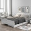 (Double, White) Solid Wood Bed Frame with Storage Drawers 5