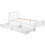 (Single, White) Solid Wood Bed Frame with Storage Drawers 3