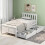 (Single, White) Solid Wood Bed Frame with Storage Drawers 5