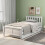 (Single, White) Solid Wood Bed Frame with Storage Drawers 7