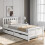 (Single, White) Solid Wood Bed Frame with Storage Drawers 11