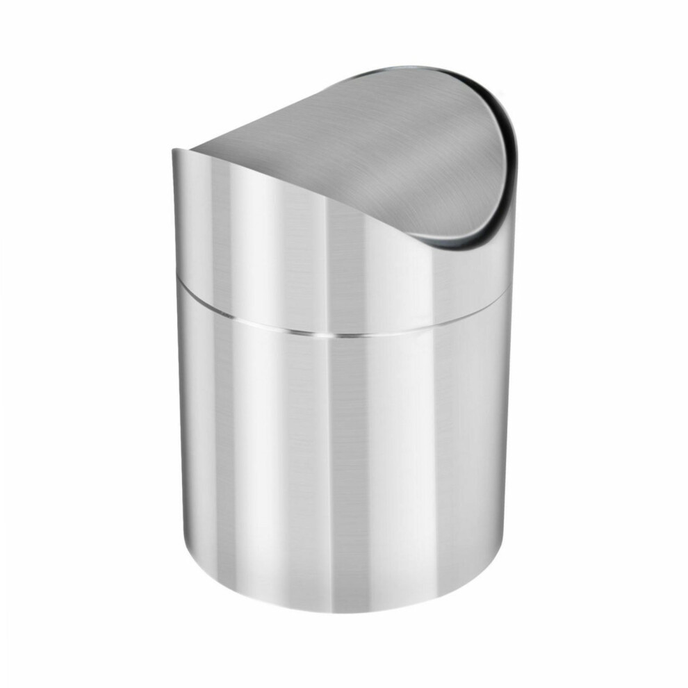 GEEZY 1.5L Table Top Mini Waste Rubbish Bin Swing Lid Kitchen Bin, Stainless Steel