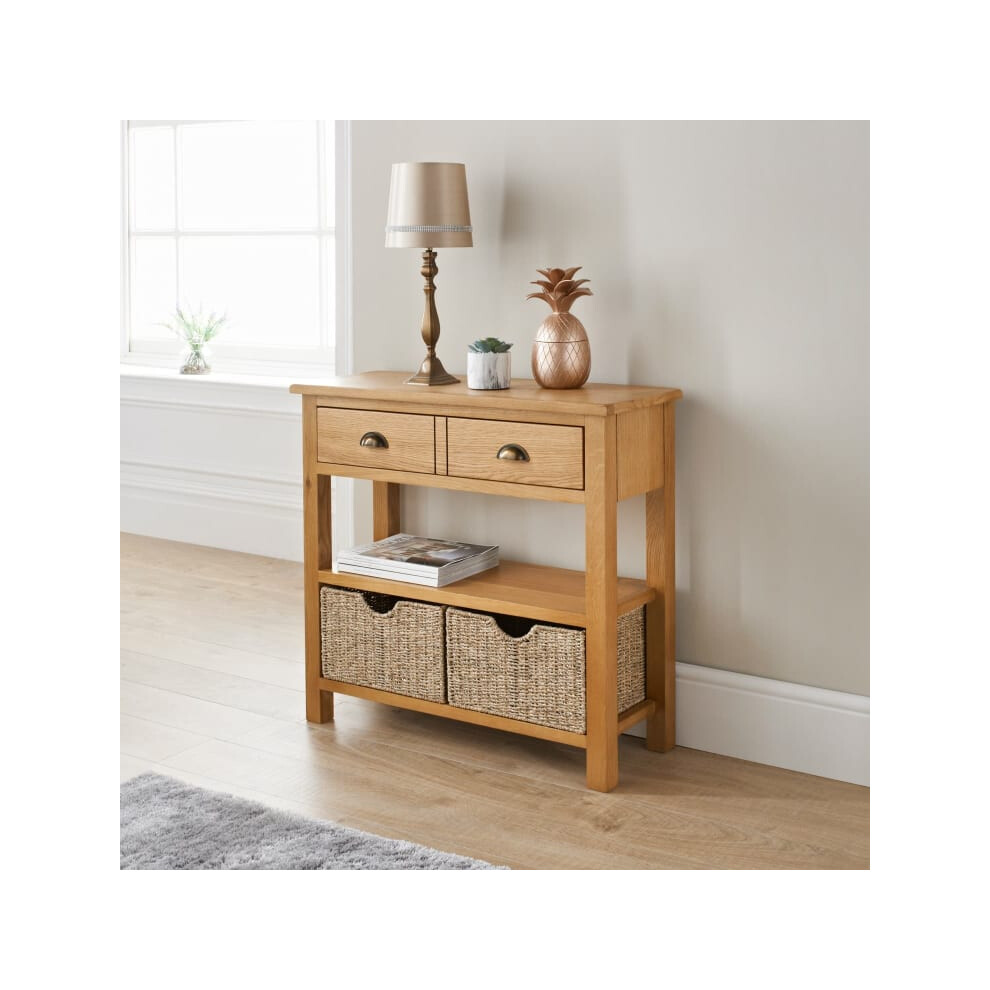 Wiltshire Small Console with 2 Baskets for the hallway or living room.