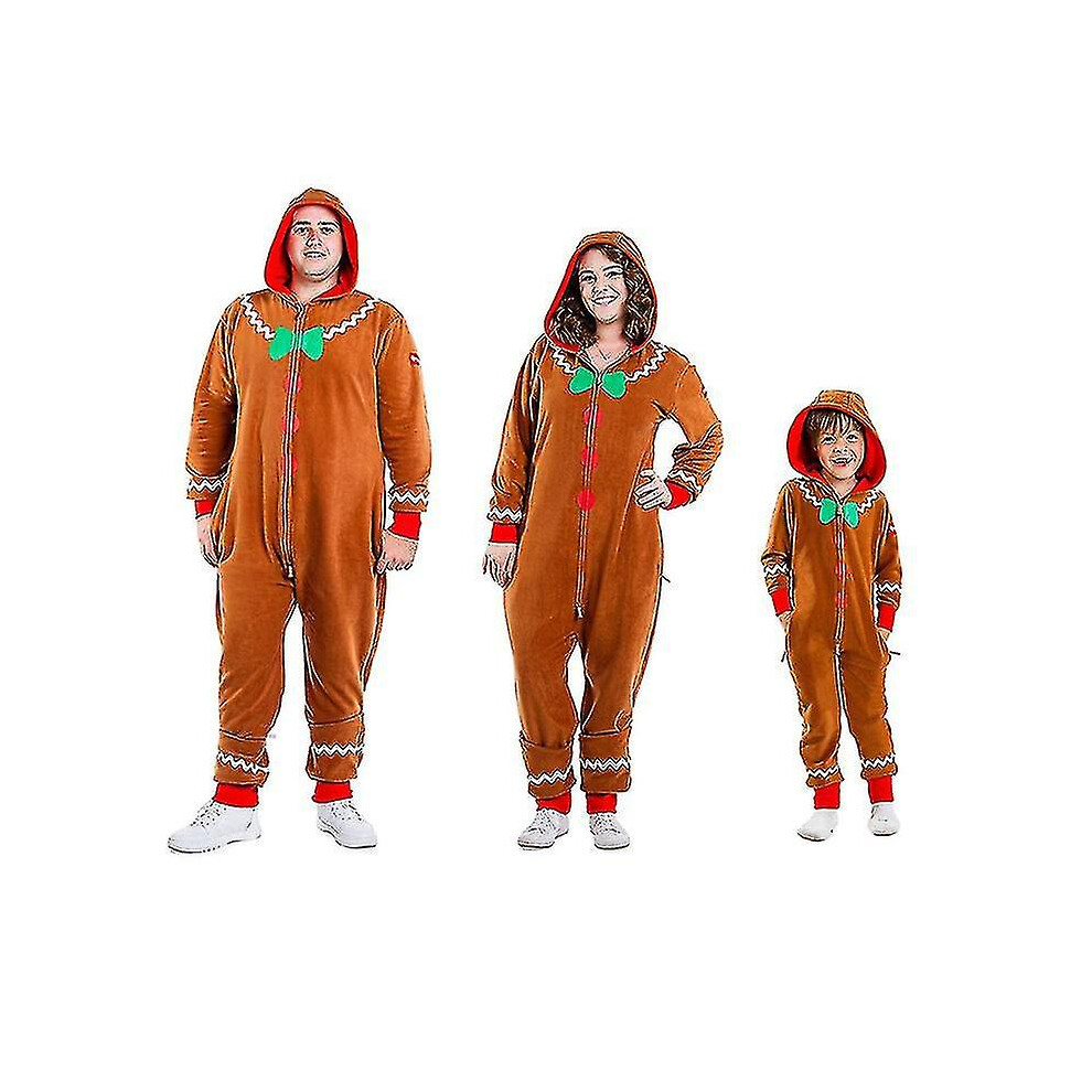 (Women, S) Men's Family Gingerbread Cozy Jumpsuit, Comfy Gingerbread Cozy Christmas Onesie