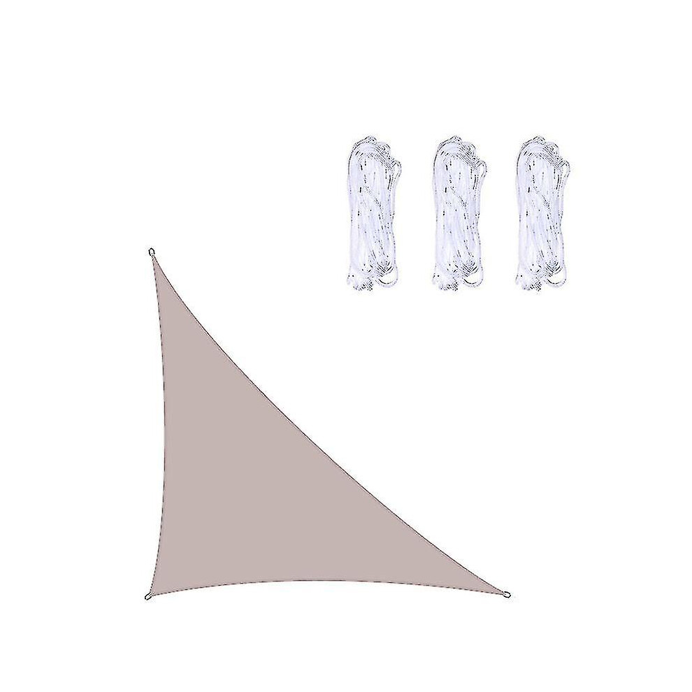 (Khaki, 5x5x7.1) 3x3x4.3m/4x4x5.7m/5x5x7.1m Waterproof Sun Shade Sail Triangle For Garden Patio Outdoor Awings Canopy Pool Awning Camping