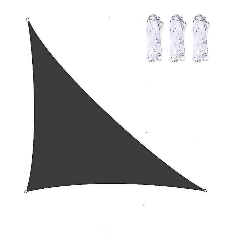 (Black, 5x5x7.1) 3x3x4.3m/4x4x5.7m/5x5x7.1m Waterproof Sun Shade Sail Triangle For Garden Patio Outdoor Awings Canopy Pool Awning Camping