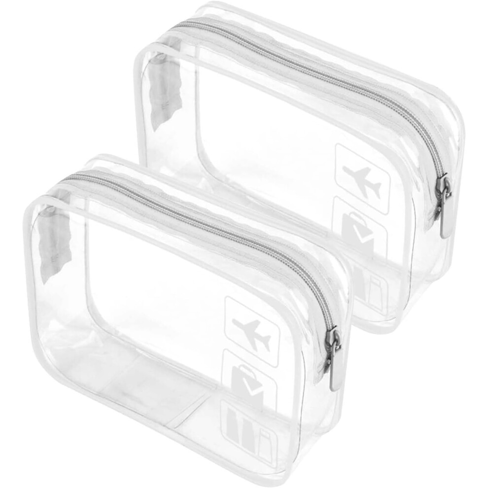 2 Pcs Airport Security Liquids Clear Travel Toiletries Wash Bag-image-OPC-PDX9CCN-NEW