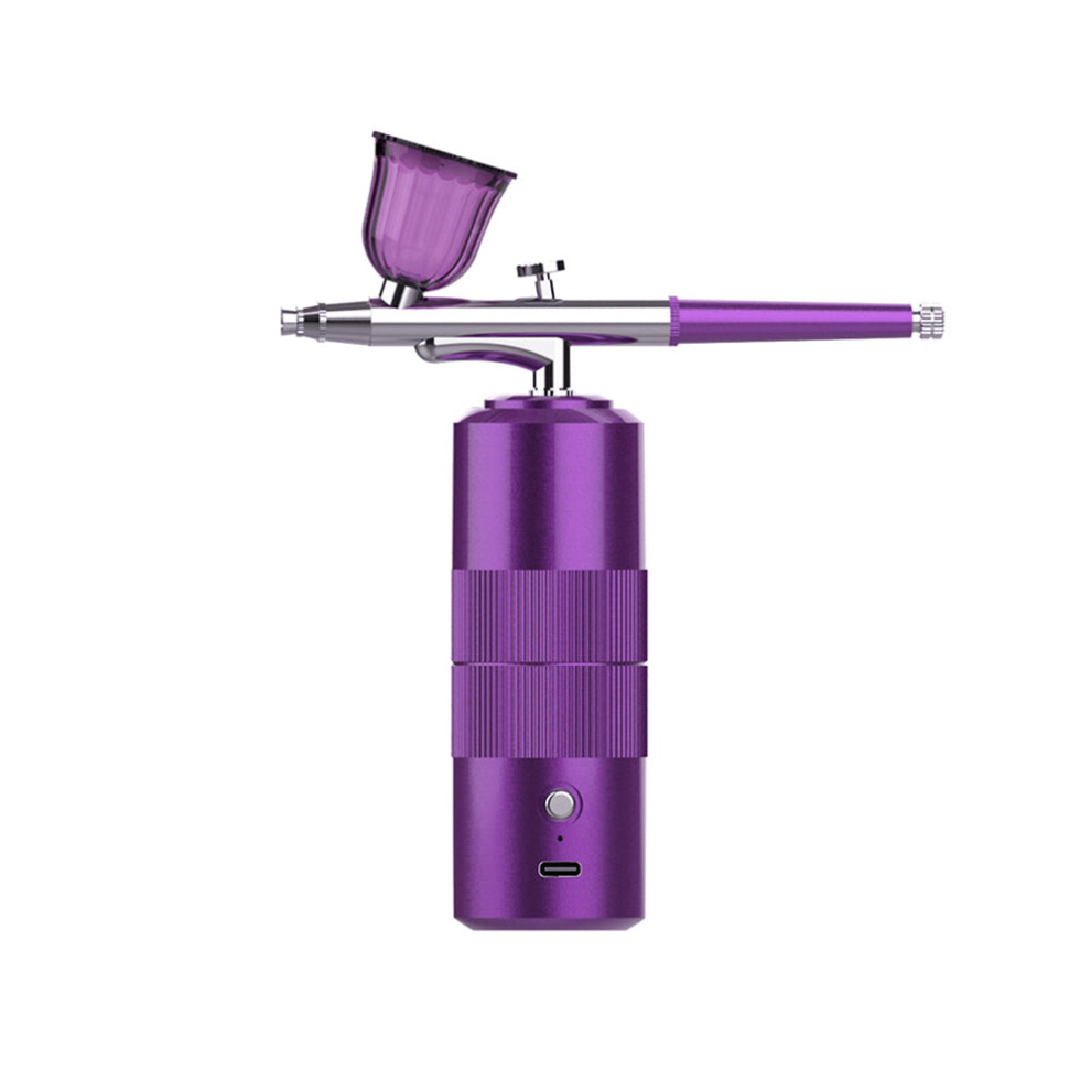 (Purple) Hansona Mini Air Compressor Kit Paint Spray Air Brush