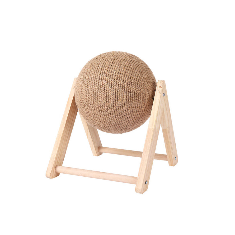 Hansona Cat Wooden Scratching Ball Post