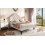 (Pink) Solid Wooden Bed Frame with Bookcase Headboard 13