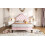 (Beige) Solid Wooden Bed Frame with Bookcase Headboard 16