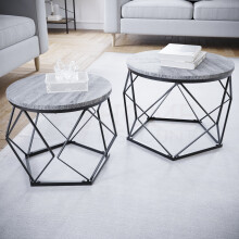 (Grey) Brooklyn Geometric Nesting Tables - Set of 2