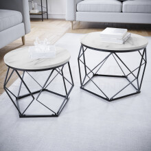 (Marble) Brooklyn Geometric Nesting Tables - Set of 2