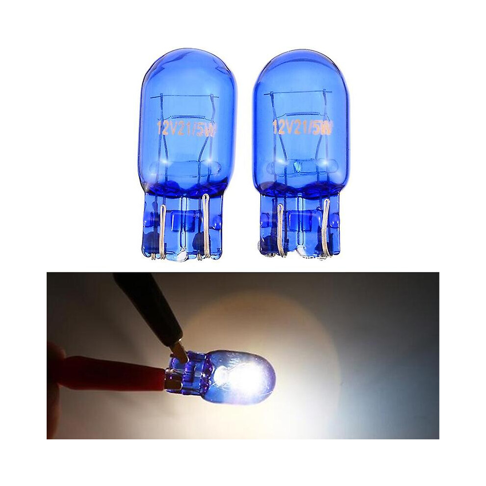 2Pcs T20 7443 W21/5W 6500K Halogen Drl Sidelight Turn Signal Indicators White 3010291499053