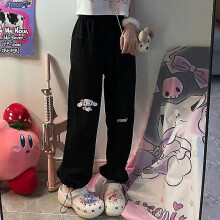 (Pants8) Sanrio Hello Kitty Kawaii Sports Casual Baseball Uniform Kuromi Cartoon Cute College Style Zipper Stand Collar Cardigan Jacket