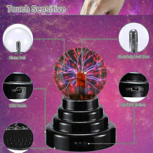 Electric Magic Static Plasma Ball Lava Globe Night Light Lamp Touch Sensitive 1